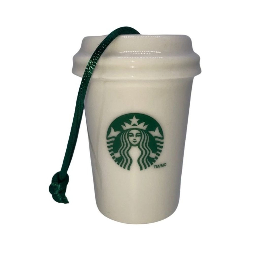 Starbucks Christmas Holiday Ornament 2011 To Go Cup Green String Coffee Tumbler